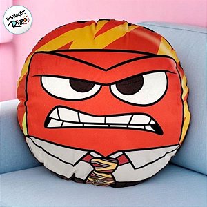 Almofada Redonda - Tédio e Raiva - Divertidamente - 30x30cm - 1 unidade - Disney Original - Zonacriativa