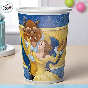 Copo de Papel - A Bela e a Fera - 180ml - 8 unidades - Disney Original - Rizzo