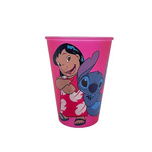 Copo Plástico Stitch Família - Rosa - 280ml - 1 unidade - Disney Original - Rizzo