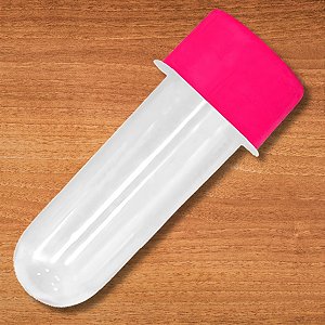 Mini Tubete Para lembrancinha Cristal Com Tampa Rosa Pink - 8cm - 10 unidades - Rizzo