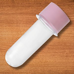 Mini Tubete Para lembrancinha Cristal Com Tampa Rosa Bebê - 8cm - 10 unidades - Rizzo