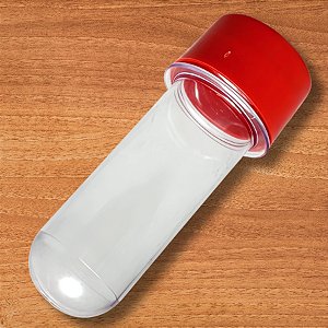 Mini Tubete Para lembrancinha Cristal Com Tampa Vermelha - 8cm - 10 unidades - Rizzo