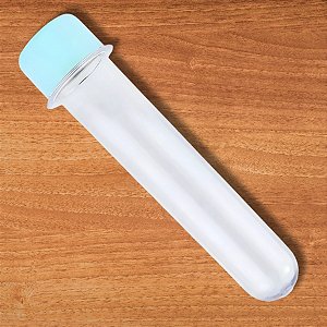 Tubete Para lembrancinha Cristal Com Tampa Azul Bebê - 13cm - 10 unidades - Rizzo