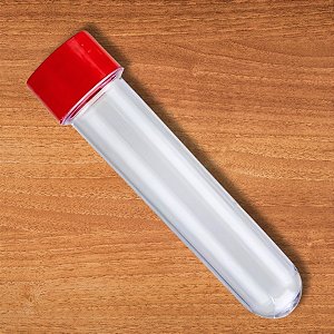 Tubete Para lembrancinha Cristal Com Tampa Vermelha - 13cm - 10 unidades - Rizzo