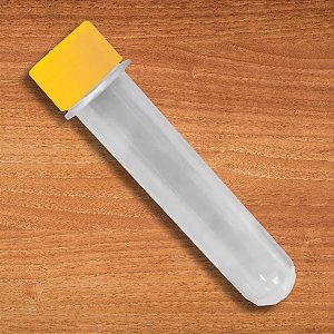 Tubete Para lembrancinha Cristal Com Tampa Amarela - 13cm - 10 unidades - Rizzo