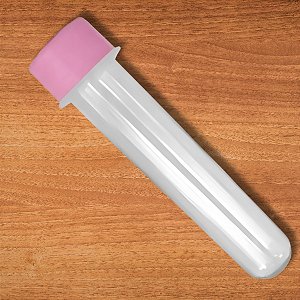 Tubete Para lembrancinha Cristal Com Tampa Rosa Bebê - 13cm - 10 unidades - Rizzo
