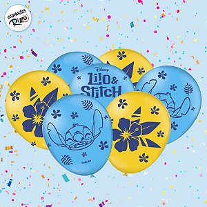 Balão de Festa Decorado Stitch 9" - 25 unidades - Disney Original - Rizzo