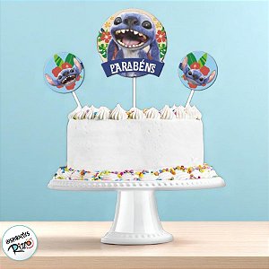 Topo de Bolo - Stitch - 3 unidades - Disney Original - Rizzo