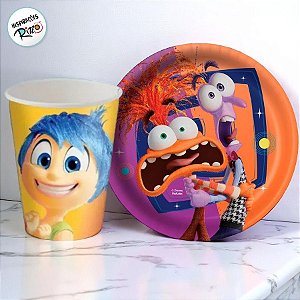 Kit Copo e Prato de Papel - Divertidamente - 16 Itens - 1 unidade - Disney Original - Rizzo