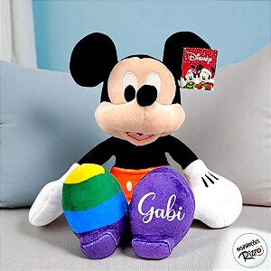 Pelúcia Mickey com Roupa LGBTQIA+ Personalizado Nome no Pé - 42cm - 1 unidade - Disney Original - Rizzo
