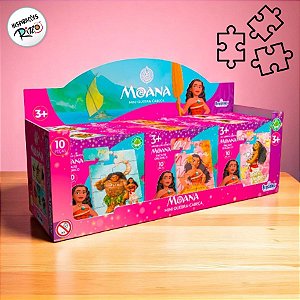 Mini Quebra-Cabeça de MDF - Moana - 6 unidades - Disney Original - Rizzo
