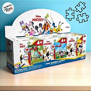 Mini Quebra-Cabeça de MDF - Mickey Mouse - 6 unidades - Disney Original - Rizzo