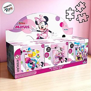 Mini Quebra-Cabeça de MDF - Minnie Mouse - 6 unidades - Disney Original - Rizzo
