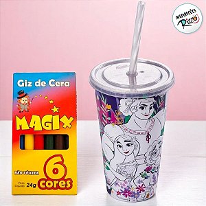 Kit Copo com Canudo e Giz - Encanto - 1 unidade - Rizzo