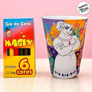 Kit Copo para Colorir e Giz de Cera - Encanto Luísa - 1 unidade - Rizzo