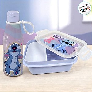 Conjunto Marmita Hermética e Garrafa - Stitch Love - 1 unidade - Disney Original - Rizzo