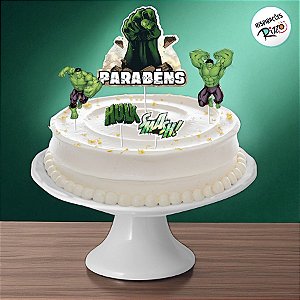 Decoração de Bolo - Hulk - 5 unidades - Disney Original - Rizzo