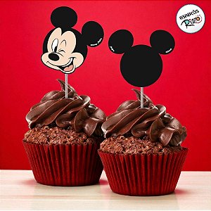 Pick Decorativo para Doces - Mickey Mouse - 8 unidades - Disney Original - Rizzo