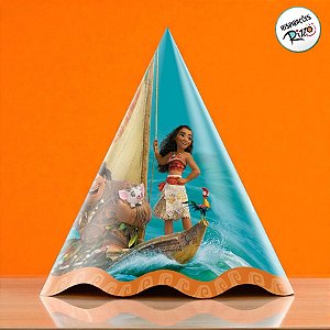 Chapéu de Aniversário - Moana - 8 unidades - Disney Original - Rizzo