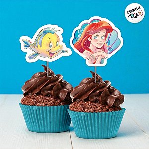 Pick Decorativo para Doces - Ariel - 8 unidades - Disney Original - Rizzo