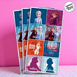 Adesivo Quadrado - Frozen - 24 unidades - Disney Original - Rizzo