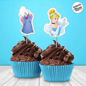 Pick Decorativo para Doces - Cinderela - 8 unidades - Disney Original - Rizzo