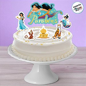 Decoração de Bolo - Jasmine - 6 unidades - Disney Original - Rizzo