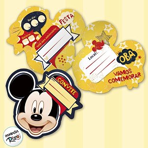 Convite Festa Mickey Mouse - 11x9cm - 8 unidades - Disney Original - Rizzo