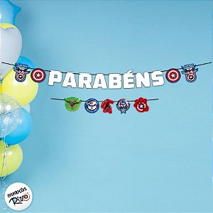 Faixa Parabéns - Capitão América - 1 unidade - Disney Original - Rizzo