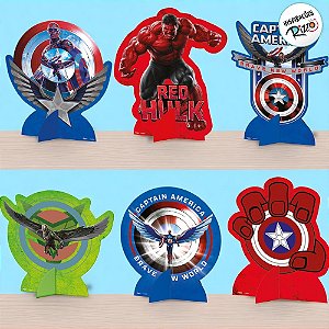 Decoração de Mesa - Capitão América - 6 unidades - Disney Original - Rizzo