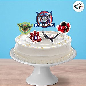 Decoração de Bolo - Capitão América - 5 unidades - Disney Original - Rizzo