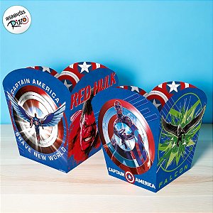 Cachepot - Capitão América - 9x7cm - 4 unidades - Disney Original - Regina