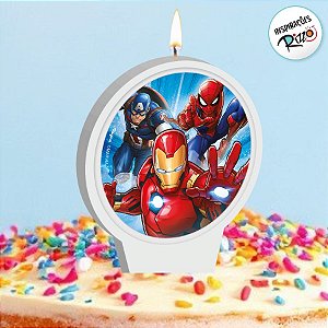 Vela Plana Adesivada - Avengers - 1 unidade - Disney Original - Rizzo