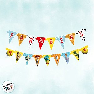 Faixa Parabéns - Toy Story 4 - 1 unidade - Disney Original - Rizzo