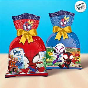 Sacola Plástica - Spidey e Seus Amigos - 10 unidades - Disney Original - Rizzo
