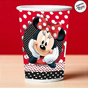 Copo de Papel - Minnie Mouse Vermelha - 330ml - 8 unidades - Disney Original - Rizzo