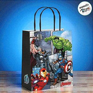 Sacola de Papel - Vingadores - M 26x19,5x9,5cm - 10 unidades - Disney Original - Cromus
