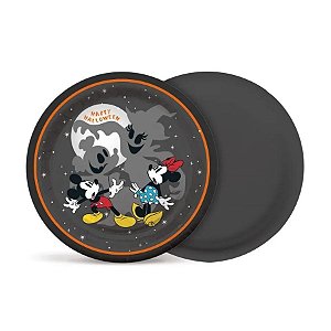 Prato de Papel Redondo - Noite De Terror Disney - 18cm -  Disney Original - 8 unidades