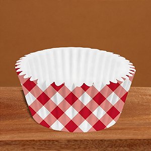 Forminha de Pape N°5 Para Docinhos Xadrez Vermelho - 100 unidades - Rizzo