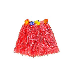 Saia Havaiana - Adereço de Carnaval -Vermelho - 30cm - Mod:466 - 01 unidade - Rizzo
