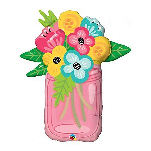 Balão de Festa Microfoil 36" 91cm - Pote de Flores - 1 unidade - Qualatex Outlet - Rizzo