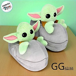 Pantufa Baby Yoda - Star Wars - GG 42/44 - 1 unidade - Disney Original - Rizzo