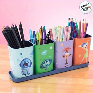 Porta Canetas com Bandeja - Divertidamente 2 - 4 unidades - Disney Original - Rizzo