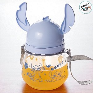 Garrafa com Alça e Canudo Stitch - 1,1l - 1 unidade - Disney Original - Rizzo