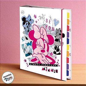 Fichário Universitário - Minnie Mouse Rosa - 245x300mm - 1 unidade - Disney Original - Rizzo
