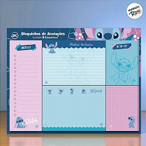 Kit 5 Blocos de Anotações - Stitch - 1 unidade - Disney Original - Rizzo