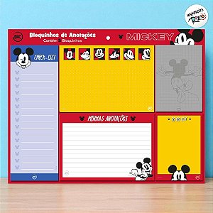 Kit 5 Blocos de Anotações - Mickey Mouse - 1 unidade - Disney Original - Rizzo