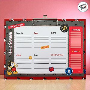 Prancheta com Planner - Mickey Mouse - 310x230mm - 1 unidade - Disney Original - Rizzo
