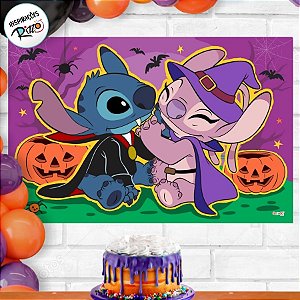 Painel TNT Stitch Halloween - 85x55cm - 1 unidade - Disney Original - Piffer