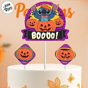 Decoração de Bolo - Stitch Halloween - 3 unidades - Disney Original - Piffer